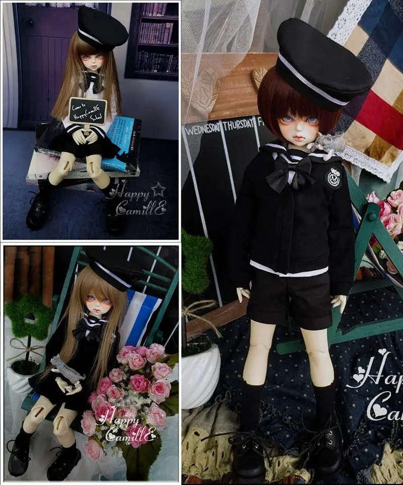 1/4 BJD Student suit Coat+Shirt+Hat+Skirt or Shorts for SD clothing BJD doll accessories,Not included doll,shoes,wig,and other