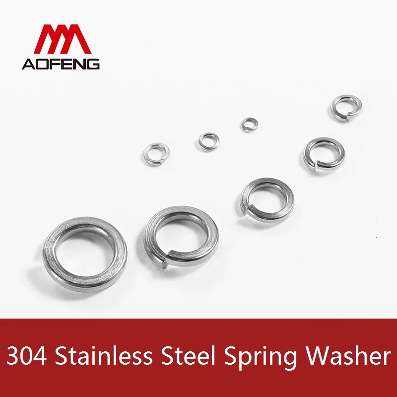 304 Stainless Steel Spring Lock Washers M1.6 M2 M3 M4 M5 M6 M8 M10 M12 M14 M16 M18 M20 M22 M30 for Bolt Fasteners