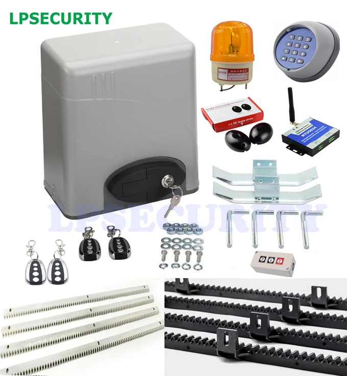 

LPSECURITY 600 кг раздвижной фотоэлемент, 1 фотоэлемент, 1 мигающая лампа, 1 кнопка, 1 клавиатура, 4 м, 5 м, 6 м, стеллажи (GSM опционально)