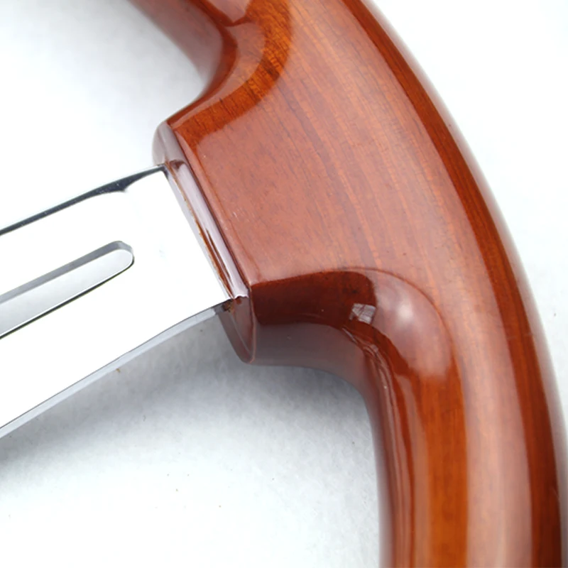 Universal Classic 350mm 14inch Car Wooden Grain Steering Wheel Wooden Steering-Wheel with Chrome Spoke