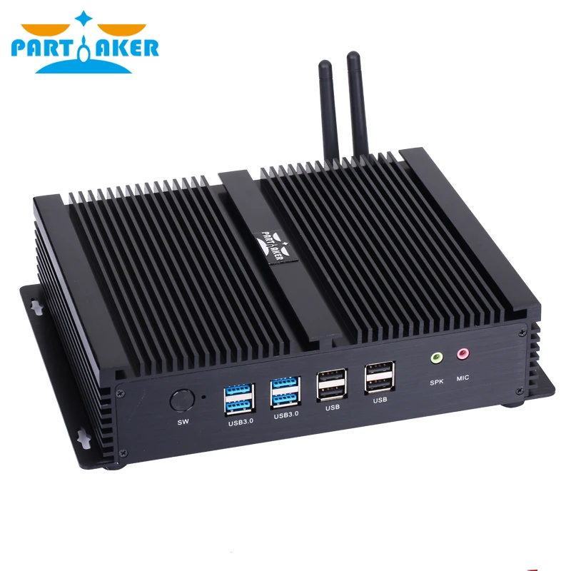 Partaker i4 mini computador fanless mini pc windows 10 core i3 4010u i5 4200u i7 4510u duplo lan 6 * rs232 pc industrial pc robusto