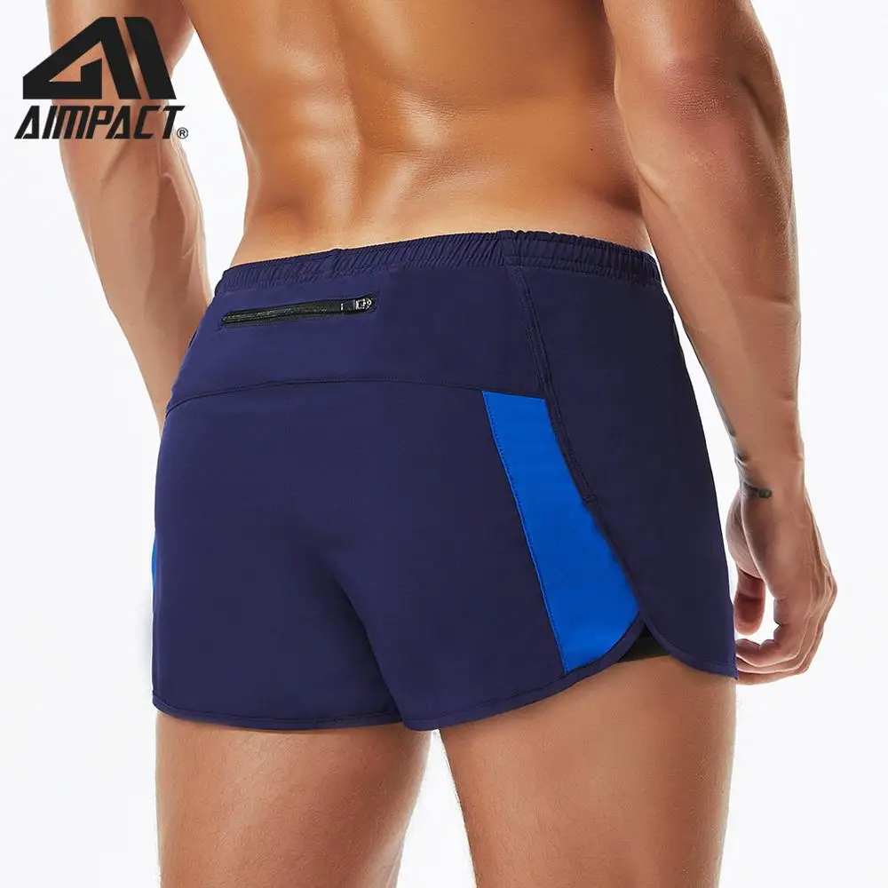 AIMPACT Men's Sports Casual Leisure Shorts Slim Fit Quick Dry Liner Patchwork Man Boxing Gym Running Training Home Trunks AM2207