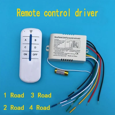 Lighting intelligent remote light wireless remote control switch segmented splitter one two three four road 220V