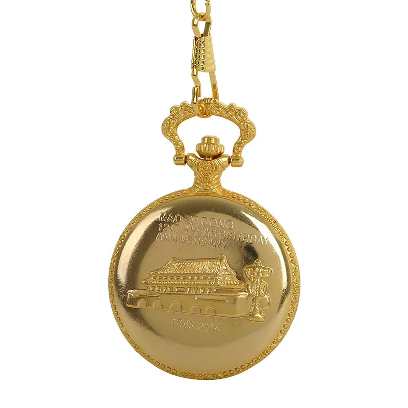 Unique Exquisite Gold Mao Zedong Chairman Mao Roman Dial Flip Women Men Collection Of China Pocket Watches