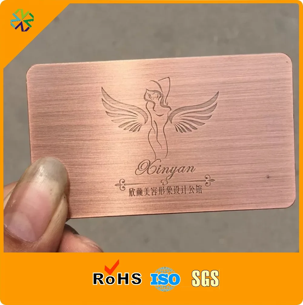 150pcs/lot brushed custom metal business cards