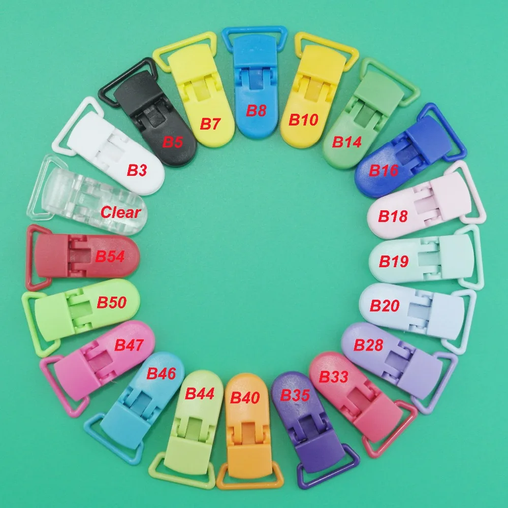 15pcs Mixed 15 Colors 20MM  Hot D Shape SUTOYUEN Plastic Clip,Plastic Pacifier Clip Clamp Dummy Soother Clip,DHL Free Shipping