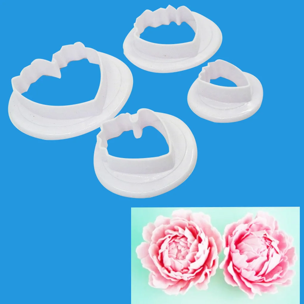 Feiqiong 4pcs Plastic Flower Mould Petals Pattern Cutting Mold Cookie Cake Cutters Moulds Baking Cake Decorating Tools New