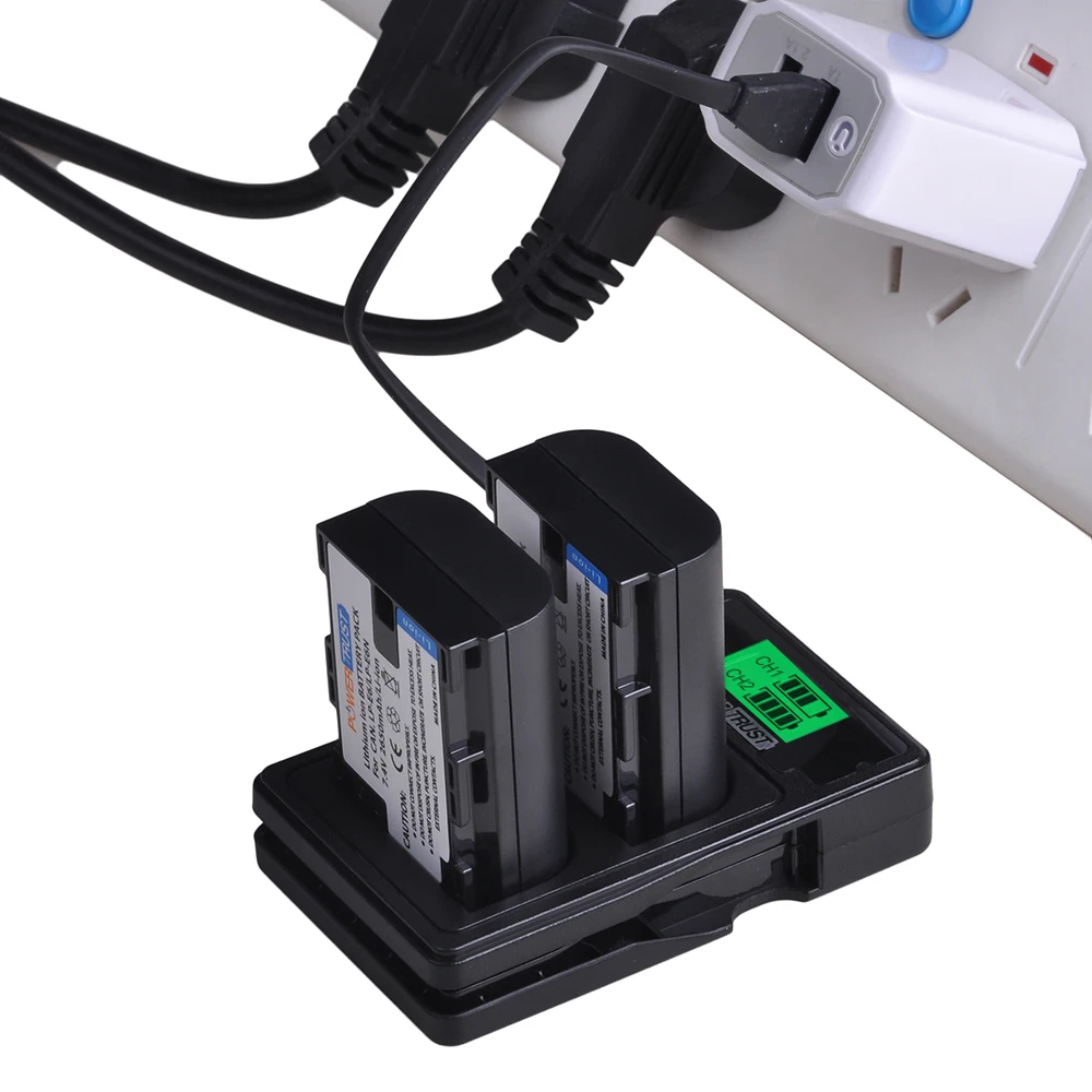 

2650mAh LP-E6 LP E6 LPE6 LP-E6N Batteries + LCD Dual Charger for Canon EOS 5D Mark II III IV, EOS 5DS, 5DS R, EOS 6D Battery