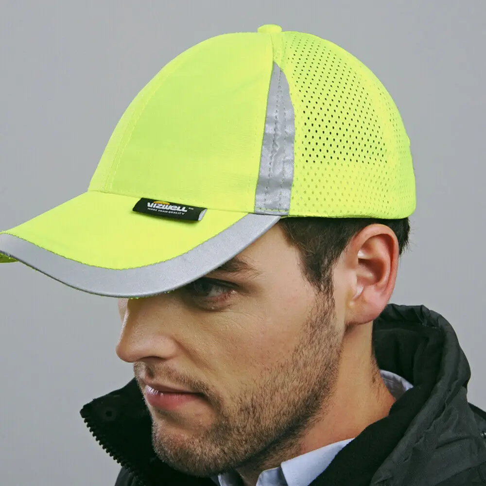 

Outdoor Cap Reflective Baseball Hat Structured Safety Orange or Yellow