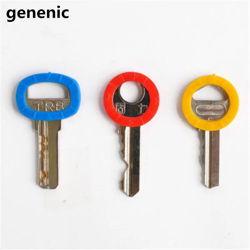 8pcs/lot Hollow Multi Color Rubber Soft Key Locks Keys Cap Key Covers Topper Key Ring Mixed Color Easy to Identify