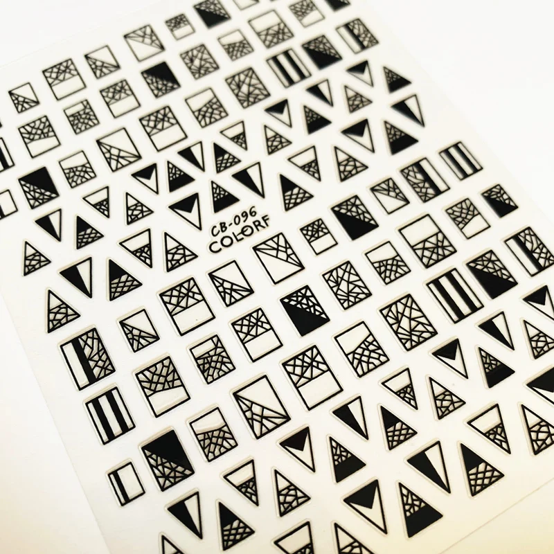 Newest CB  sereis CB-096 triangle rectangle 3d nail art sticker nail decal stamping export japan