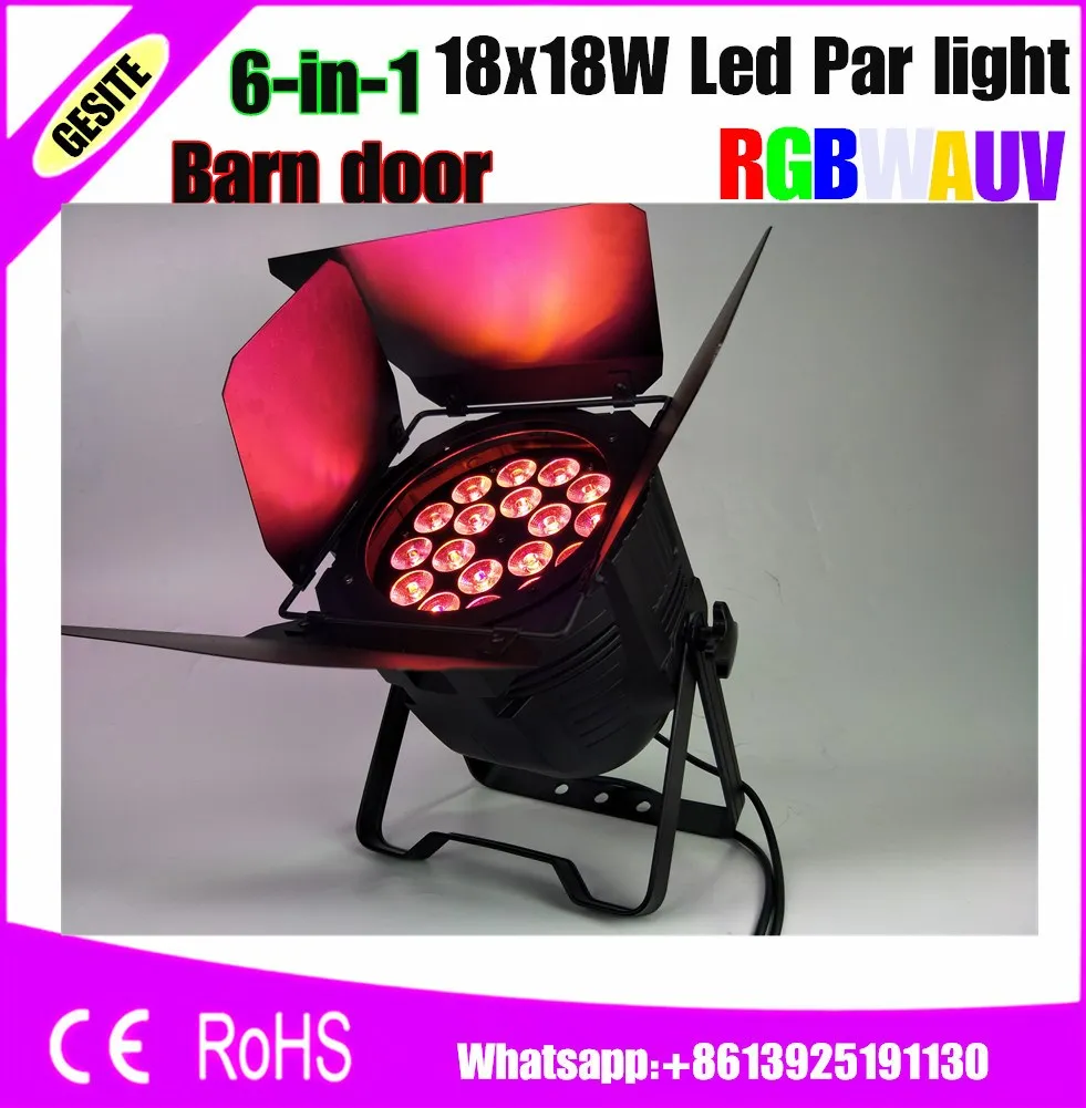 8xLot 18x18w Led RGBWA+UV 6in1 Par Light DMX512/Auto/Sound/Master Slave Control Par Light DJ /Bar /Party /Show /Stage Light