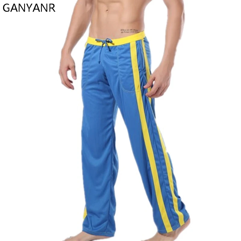 GANYANR Brand Running Pants Men Winter Fitness Crossfit Training Sports Jogger Long Trousers Athletic Loose Jogging Gym Training