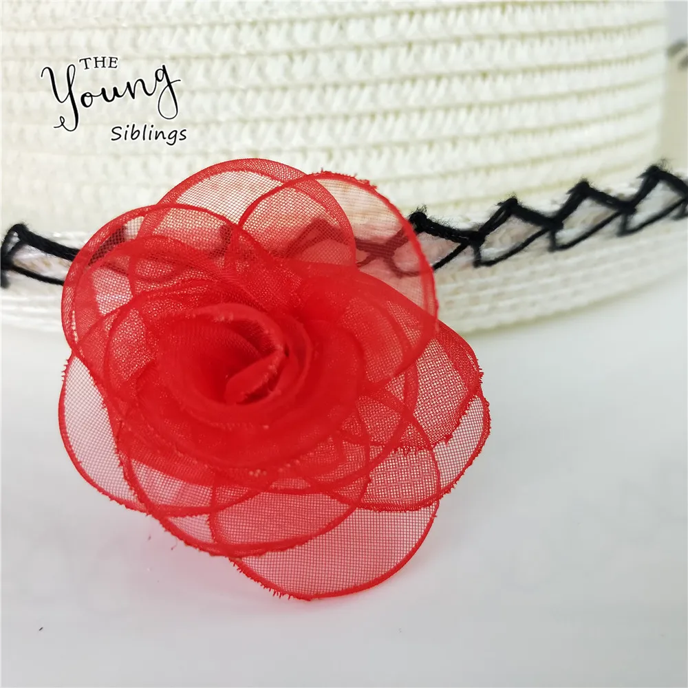 DIY Artificial Flowers Organza Flowers Heads Scrapbooking Romantic Rose Flowers For Wedding Home Decorative Clothing Accessory