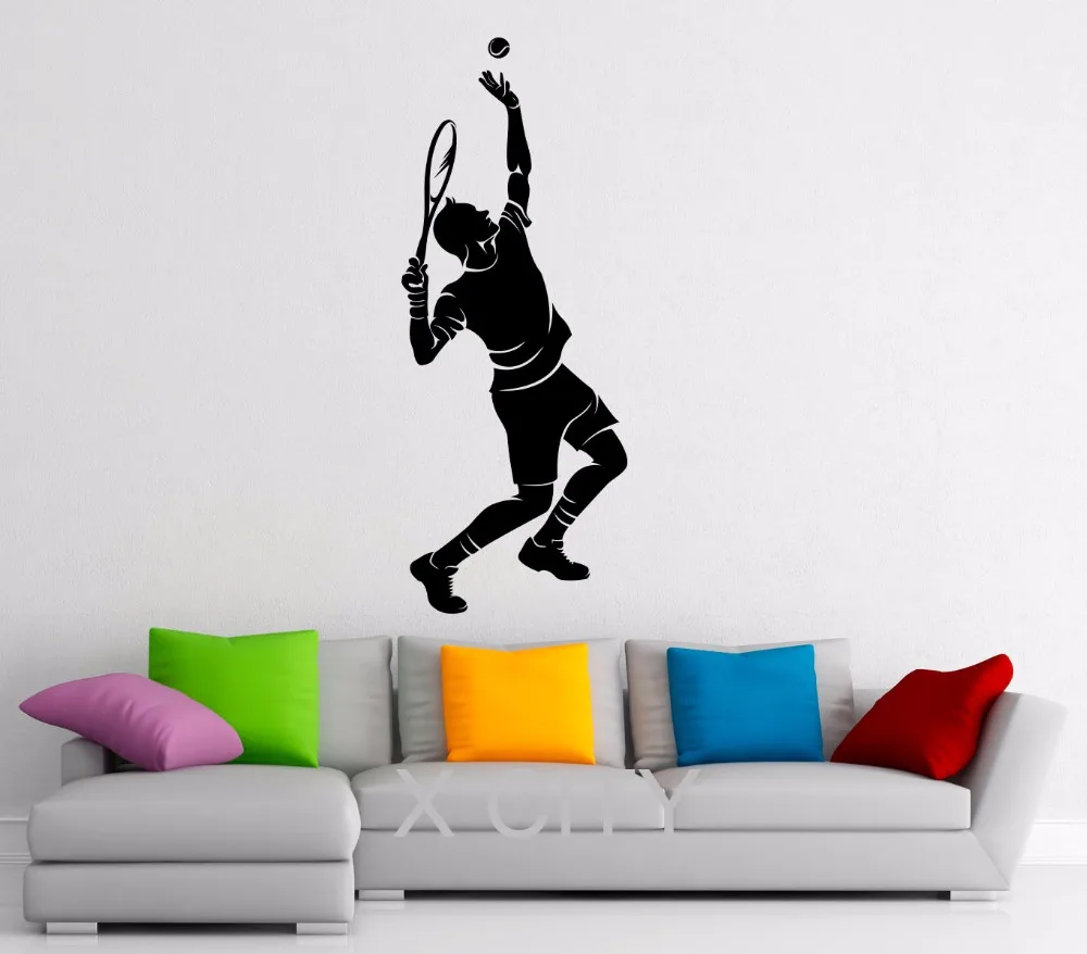 

Tennis Wall Decals Sport Vinyl Sticker Graphic Decor School Dorm Home Living Room Bedroom Mural Stencil