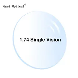 1.74 Ultrathin Single Vision Prescription Eyeglasses Optical Lenses With Full UV Protection & Anti-Reflection Coating 2 pcs