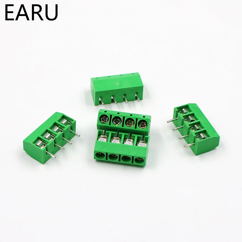 10Pcs/lot KF301-5.0-2P KF301-3P KF301-4P Pitch 5.0mm Straight Pin 2P 3P 4P Screw PCB Terminal Block Connector Blue Green