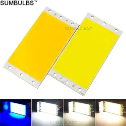 Sumbulbs-Panel de luz LED DIY, 94x50MM, 1500LM, Ultra brillante, blanco frío Natural, azul, cc 12V 15W, placa COB, lámpara LED