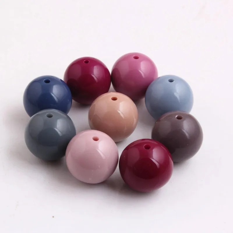 Kwoi Vita 10mm 12mm 14mm 16mm 20mm Tuse Color Chunky Acrylic Solid Bead For Pen Beadable