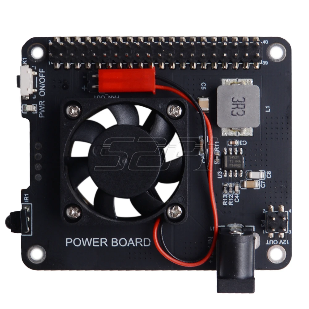 52Pi DockerPi Power Board for Raspberry Pi 4 B & 3B+ & All Platform Power with Safe Shutdown Auto Cooling Fan Expansion Board