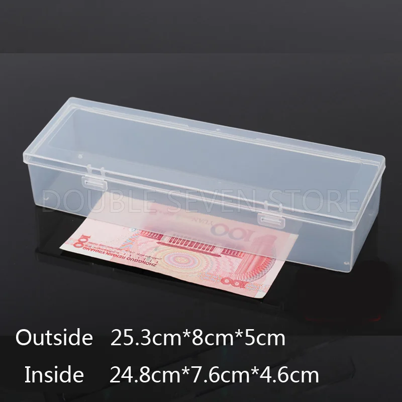 2pcs 25cm L Rectangle Flip Cover Plastic Storage Box PP Transparent Case Pack boxes DIY Making Part Material Accessories