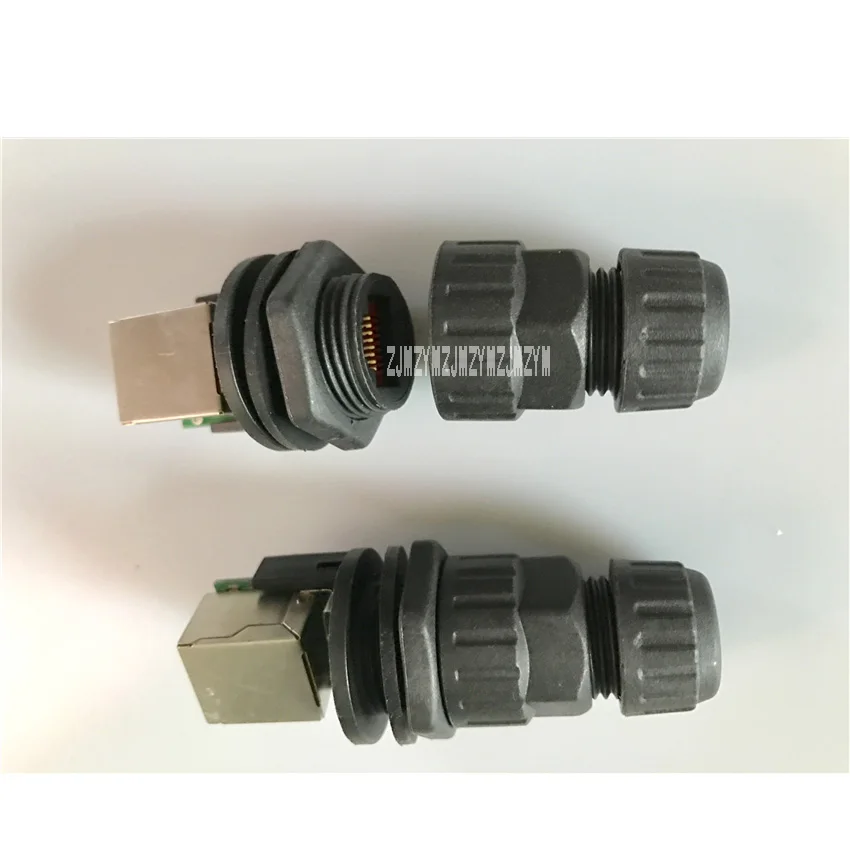 50 قطعة \ مجموعة RJ45-M19 لوحة مقابس أنثى جبل سلك مقاوم للماء IP68 موصلات مزدوجة شبكة ميناء أنثى المقبس الذكور مقاوم للماء