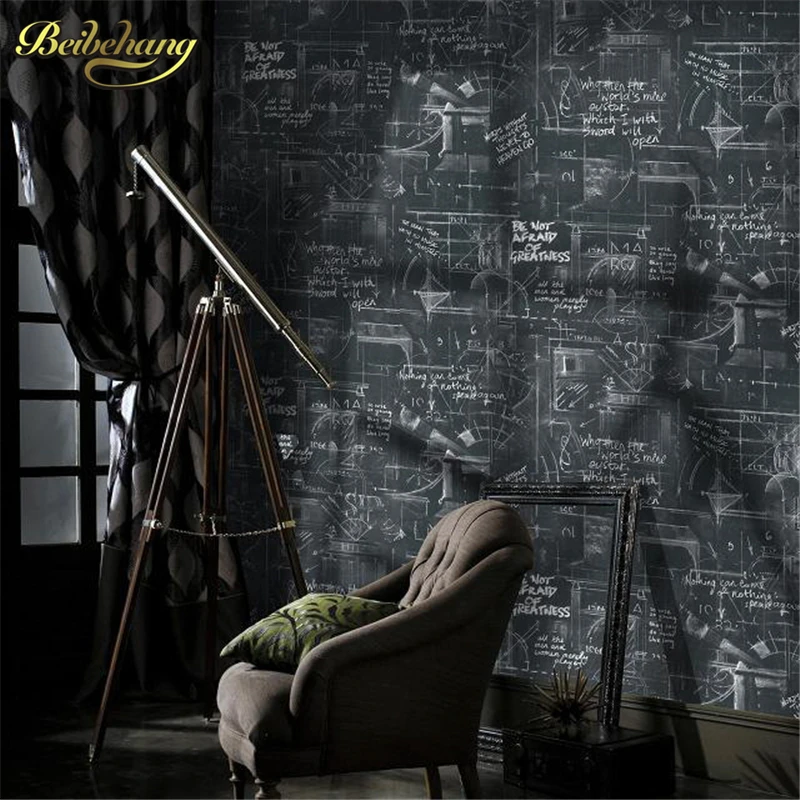 

beibehang wall paper Poster modern abstract lines wallpaper black blackboard vintage wallpaper for walls 3 d papel de parede