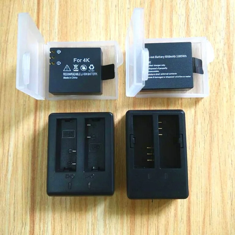 Original Accessories 1350/1050mAh Dual Charger Li-ion Battery Charging for C30R SJCAM SJ4000 Air SJ5000X EKEN H9 Action Camera