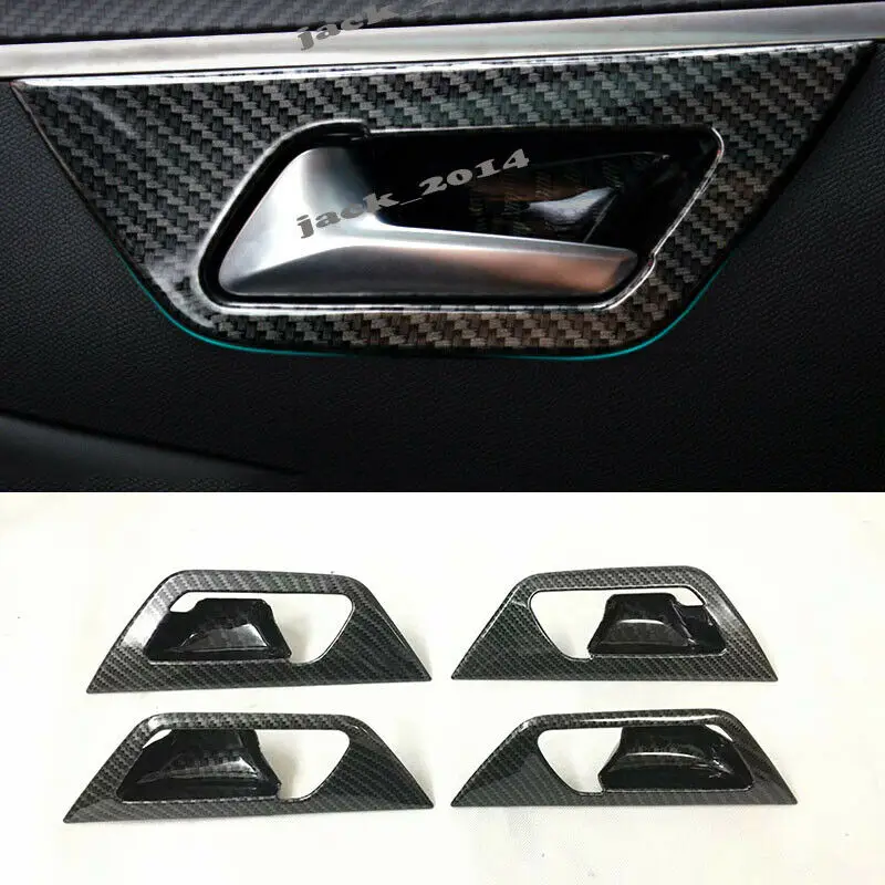 2016 2017 2018 for Peugeot 3008 GT Allure Carbon Fiber Inner Door Handle Bowl 4pcs/SET