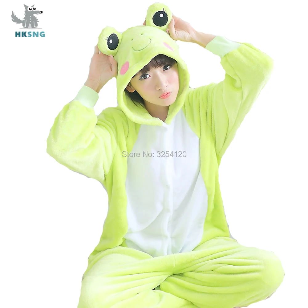 

HKSNG Animal Frog Onesie Kigurumi Pajamas High Quality Flannel Family Party Cartoon Cosplay Costumes Jumpsuits Sleepwear