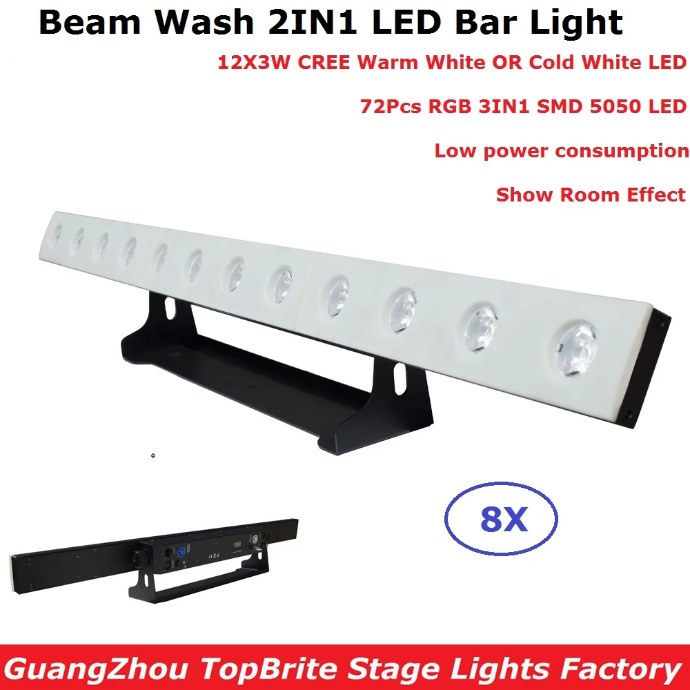 

Beam Wash 2IN1 LED Bar Lights 12X3W CREE LEDS DMX Wash Bar Light Running Horse Ground Back Lighting 72Pcs RGB 3IN1 SMD 5050 LED