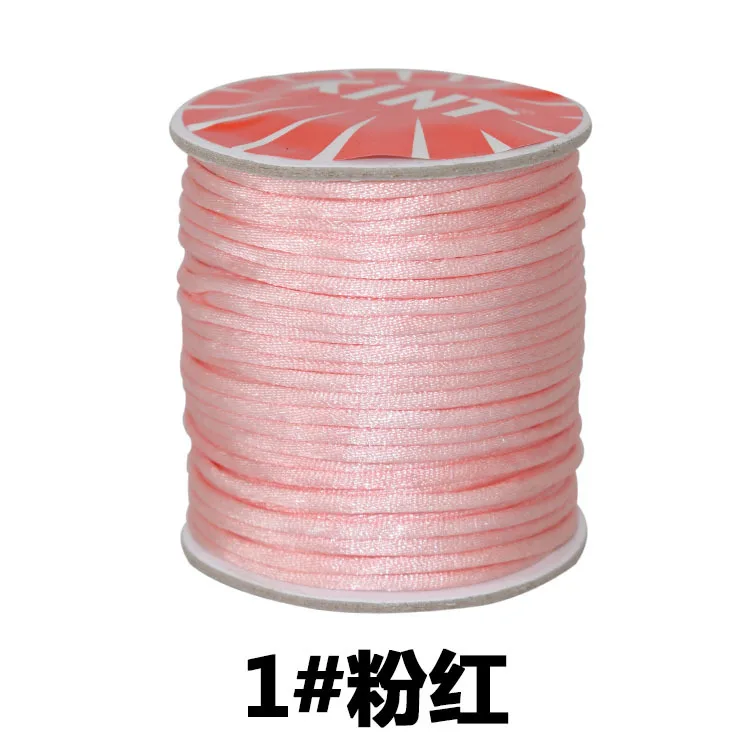 2mm Satin Rattail Silk Cord Nylon Thread Cord Chinese Knot DIY Rope Bead Shamballa Bracelet Jewelry Making 35 meters