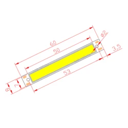 10pcs 3V 3.7V DC 60mm 8mm LED COB Strip 1.5W 300mA 100LM Warm Cold White Blue Red COB LED light source module for DIY work lamp