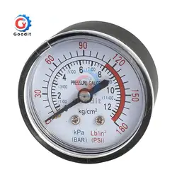 13mm 1/4 BSP Thread 0-180 PSI 0-12 Bar Air Pressure Gauge For Air Compressor Iron New Arrival Diameter about 52mm