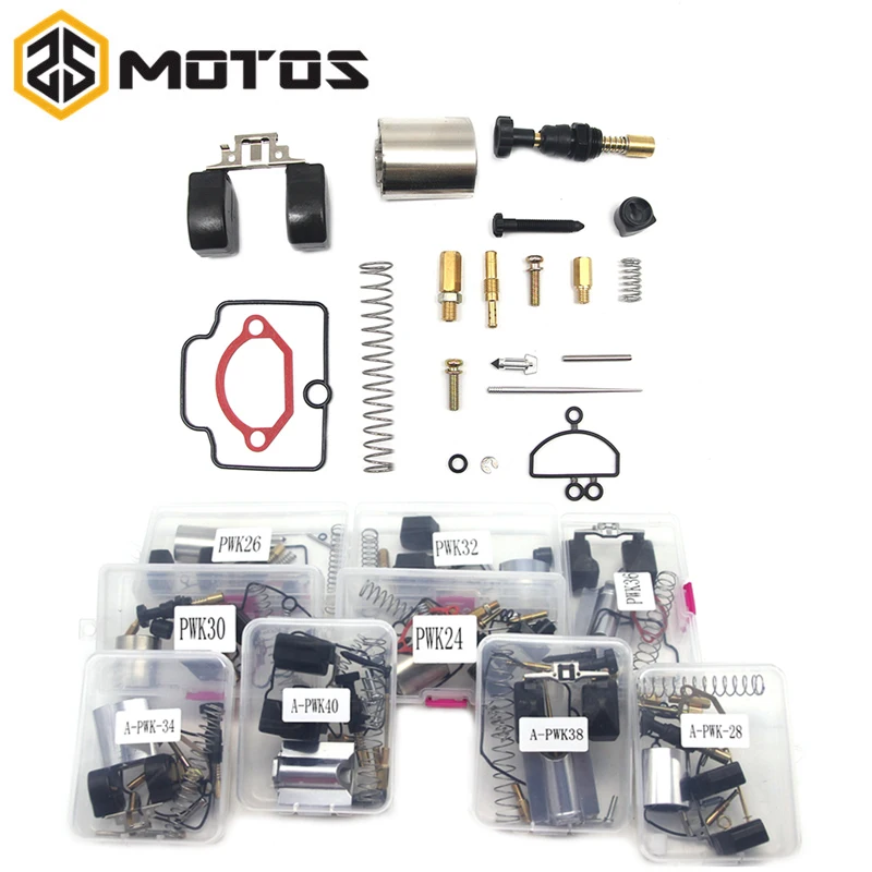 ZS MOTOS Motorcycle Parts 24 26 28 30 32 34 36 38 40 mm PWK Motorcycle Carburetor Universal Carburetor Repair Kit Spare Jets