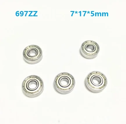 

500pcs/lot 7x17x5mm 697ZZ 697Z 697 ZZ Z Bearing 7*17*5mm Double metal cover Deep Groove Ball Bearings Miniature mini bearing