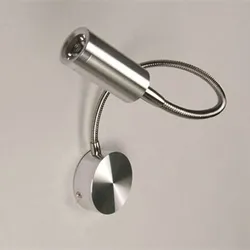 220V 3W LED Wall Light Spotlight Reading Lamp Gooseneck Flexible Pipe Light Background Mirror Light Soft Tube Adjustable 360