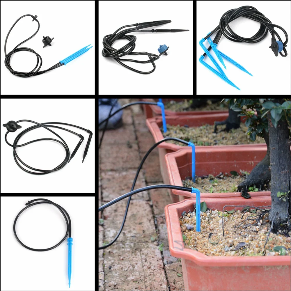 

2Sets Garden Drip Irrigation System Kits Bonsai Flower Micro Irrigation Drip Arrow Drippers Gardening Bonsai Watering Kits