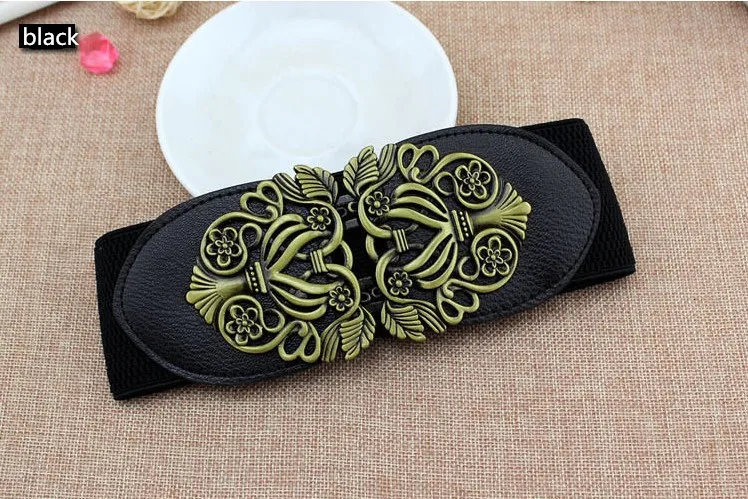 Fashion Women Belts PU Leather Imitation suitable for Halloween clothing Soft Waistband elastic wide cummerbunds wedding dress