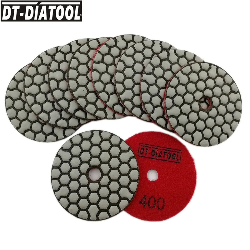 DT-DIATOOL-Flexible Sanding Disc for Granite Marble, Dry Polishing Pads, Resin Bond Diamond, Diameter 3Inch, 80mm, 10Pcs per Set