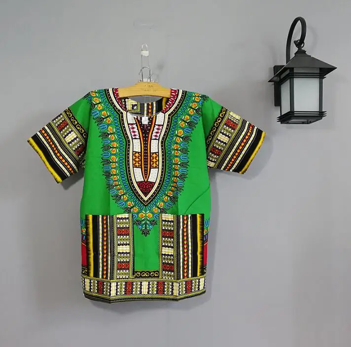 Dashiki Algodão África Vestuário para Crianças, Traje de Performance, T-Shirt, Top Estampado Tradicional, Blusa para Homens e Mulheres