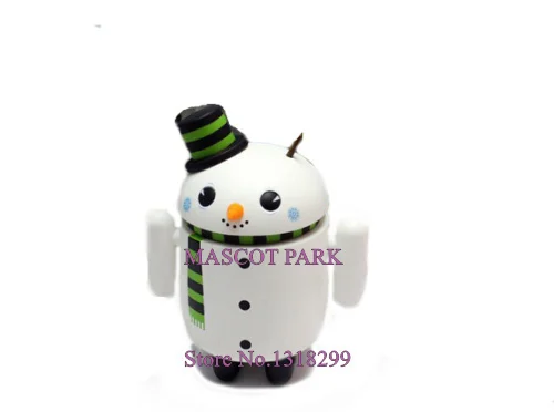 CUSTOM Cute Android Snowman Mascot Costume Adult Professional Advertising Robot Android Mascotte Fancy Dress Kits for Chirstmas