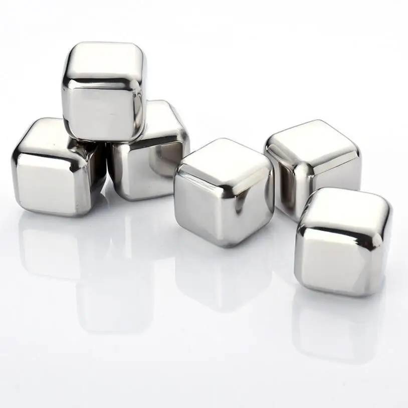 4 pcs/lot 27mm 30mm 33mm 36mm 40mm Cube Whiskey Stone Stainless Steel Rock Tasting Wine Beer Ice Stone Bar Christmas Gift Cooler