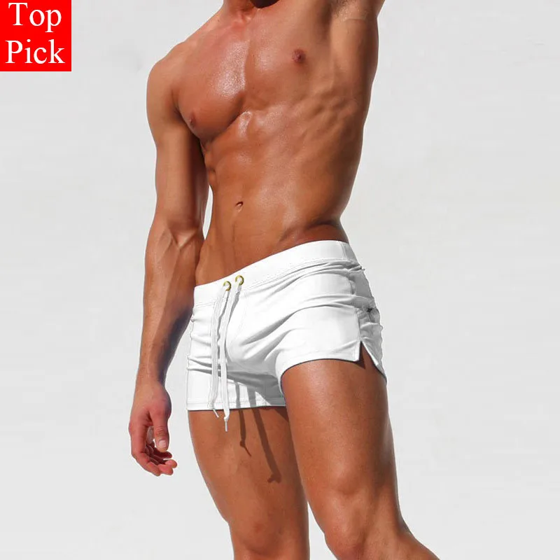 TOPPICK New Swimwear men swimsuit Sexy swimming trunks sunga hot mens swim briefs Beach Shorts mayo sungas de praia homens