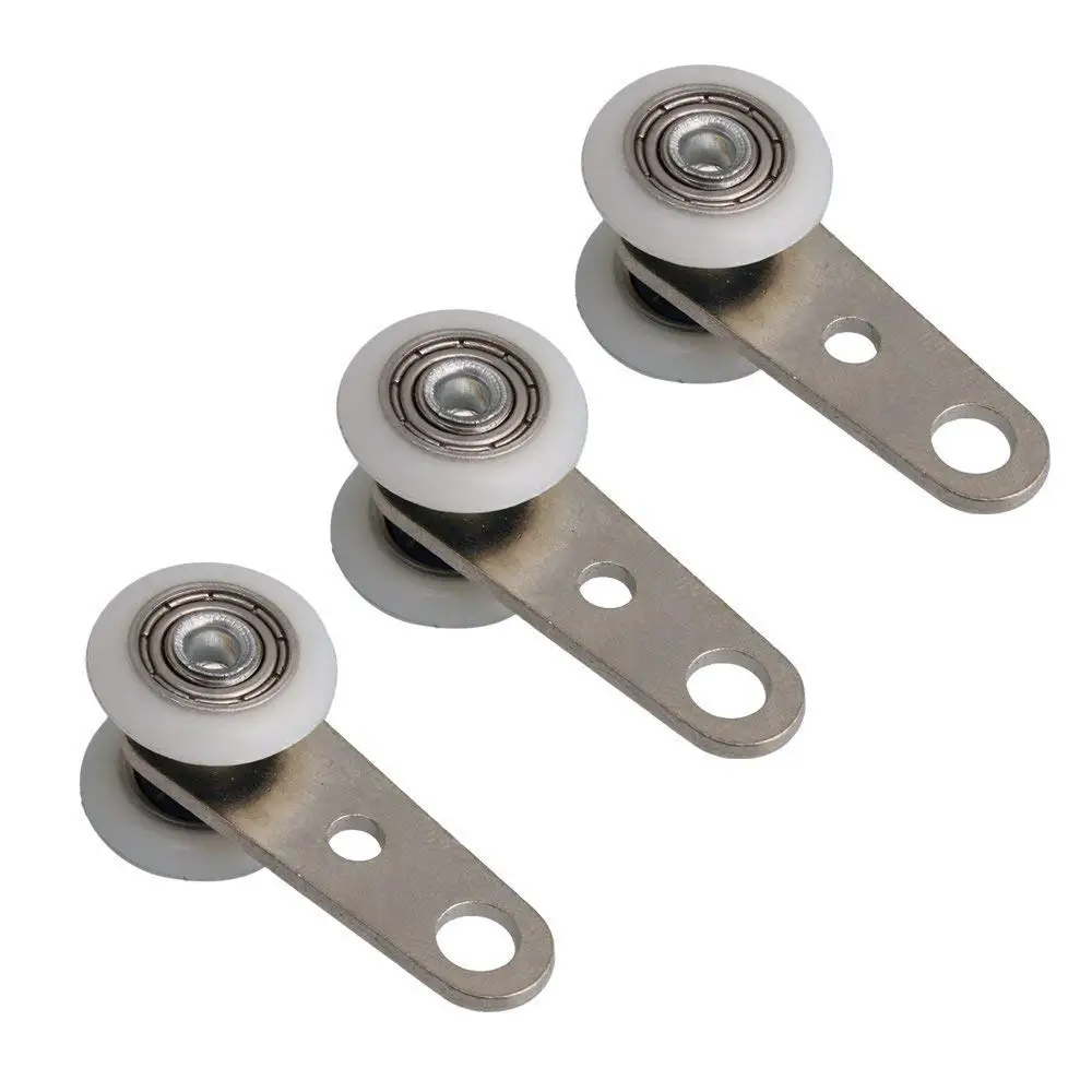 10PCS 45x19mm Metal Bearing Pulley Block with Two Plastic Wheel for Wardrobe Cupboard Window Cabinet Sliding Doors