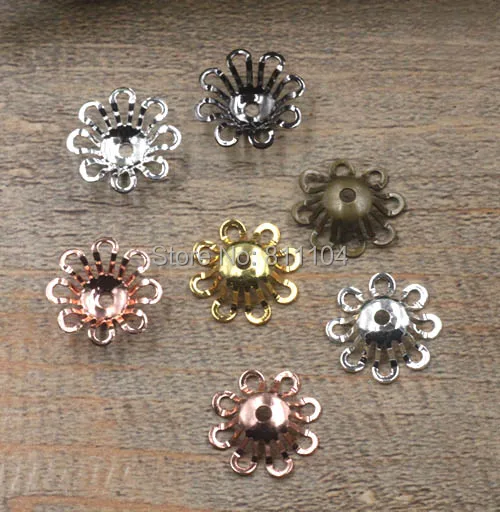 

4x15mm Multi-color Plated Brass Metal Blank Filigree Flower Links Spacer Beads Connectors Jewelry Findings Connectors Charms