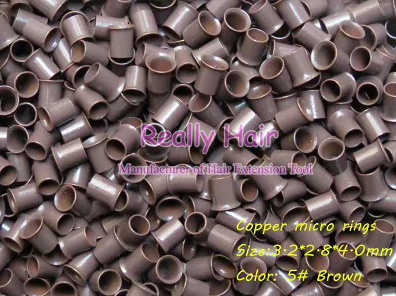 3.2*2.8*4.0mm 1000pcs copper flared ring easily locks/copper tube micro link/ring /bead for i tip hair extension 7colors