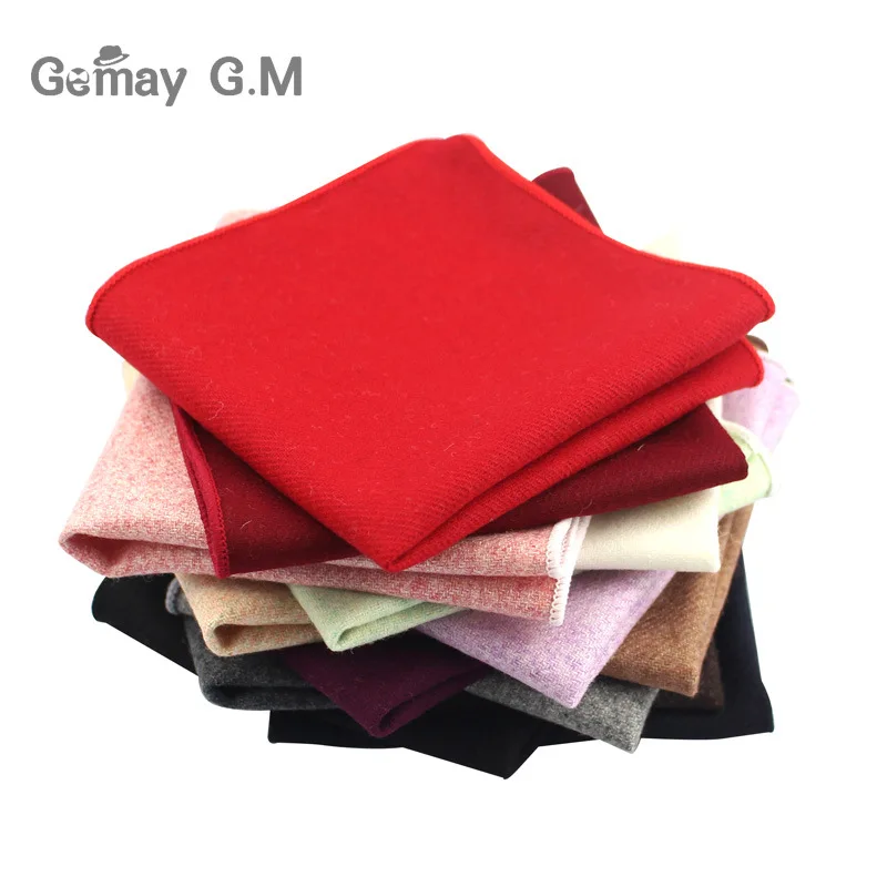 

High Quality Hankerchief For Men Solid Wool Hankies Classic Mens Pocket Square Handkerchiefs Striped Scarves For Suits 23*23cm