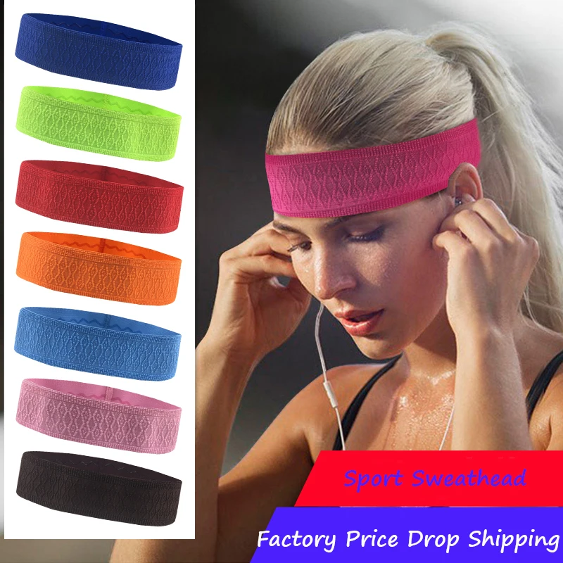 

Befusy Sport Headband Men Women Head Sweat Band Run Football Tennis Headscarf Silicone Anti-slip Elastic Sweatband Gym HairBand