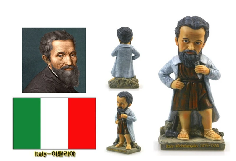 

Hand-painted Italy Michelangelo Creative Resin Crafts World Celebrity Statue Tourism Souvenir Gifts Collection Home Decortion